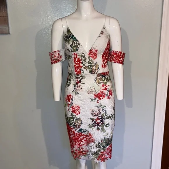 soieblu lace dress SOIEBLU Lace Dress W/Lining Evening Party Cocktail Sheath Size Small